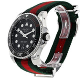 Gucci Dive Black Dial Red & Green Nylon Strap Watch For Men - YA136209 Buy Now By Gucci