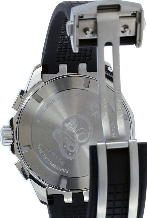 Tag Heuer Aquaracer Chronograph Black Dial Black Rubber Strap Watch for Men - CAY1110.FT6041 Buy Now By Tag Heuer