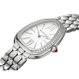 Bvlgari Serpenti Seduttori Diamonds Silver Dial Silver Steel Strap Watch for Women - SERPENTI103361 Buy Now By Bvlgari