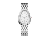 Bvlgari Serpenti Seduttori Diamonds Silver Dial Silver Steel Strap Watch for Women - SERPENTI103361 Buy Now By Bvlgari
