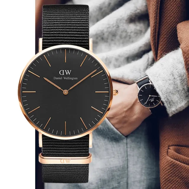 Daniel Wellington Classic Cornwall Black Dial Black NATO Strap Watch For Women - DW00100150 Buy Now By Daniel Wellington