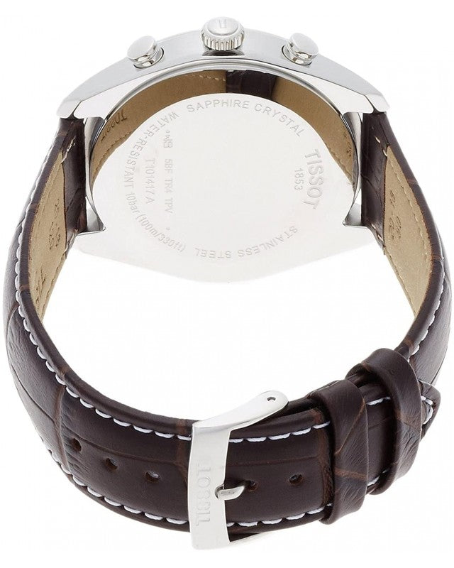 Tissot PR 100 Chronograph Silver Dial Brown Leather Strap Watch for Men - T101.417.16.031.00 Buy Now By Tissot