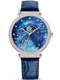 Swarovski Passage Moon Phase Blue Dial Blue Leather Strap Watch for Women - 5613320 Buy Now By Swarovski