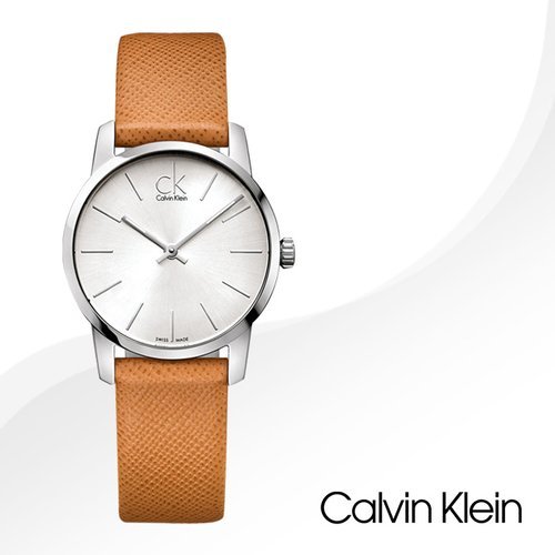 Calvin Klein City Silver Dial Light Brown Leather Strap Watch For Women- K2G23120 Buy Now By Calvin Klein