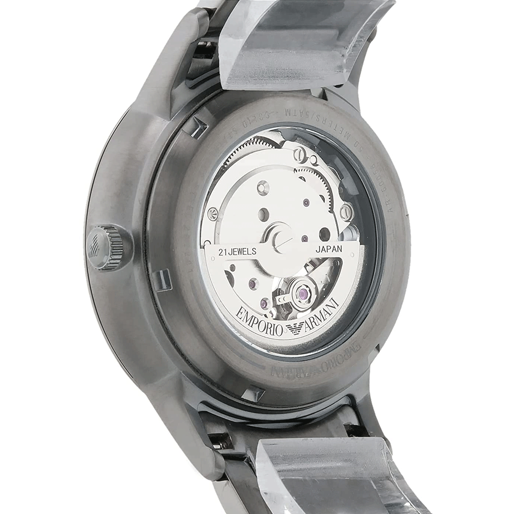 Emporio Armani Renato Automatic Blue Dial Grey Steel Strap Watch For Men - AR60056 Buy Now By Emporio Armani