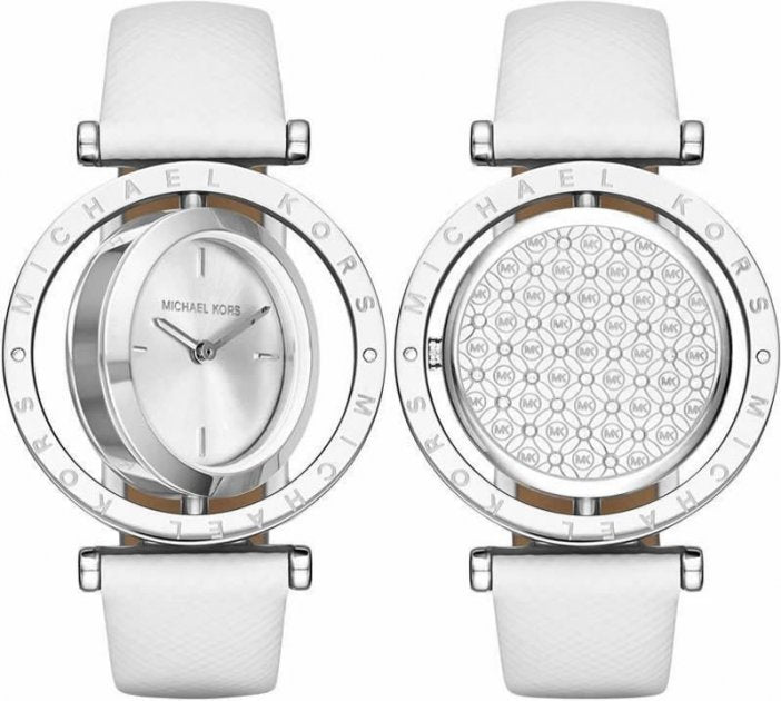 Michael Kors Averi Silver Dial White Leather Strap Watch for Women - MK2524 Buy Now By Michael Kors