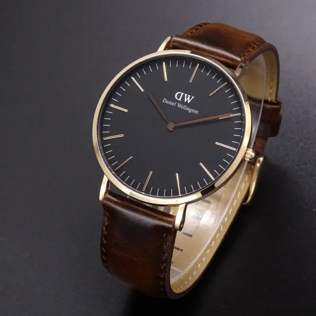 Daniel Wellington Bristol Black Dial Brown Leather Strap Watch For Men - DW00100125 Buy Now By Daniel Wellington