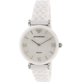 Emporio Armani Giannti T Bar Quartz Mother of Pearl Dial White Steel Strap Watch For Women - AR1485 Buy Now By Emporio Armani