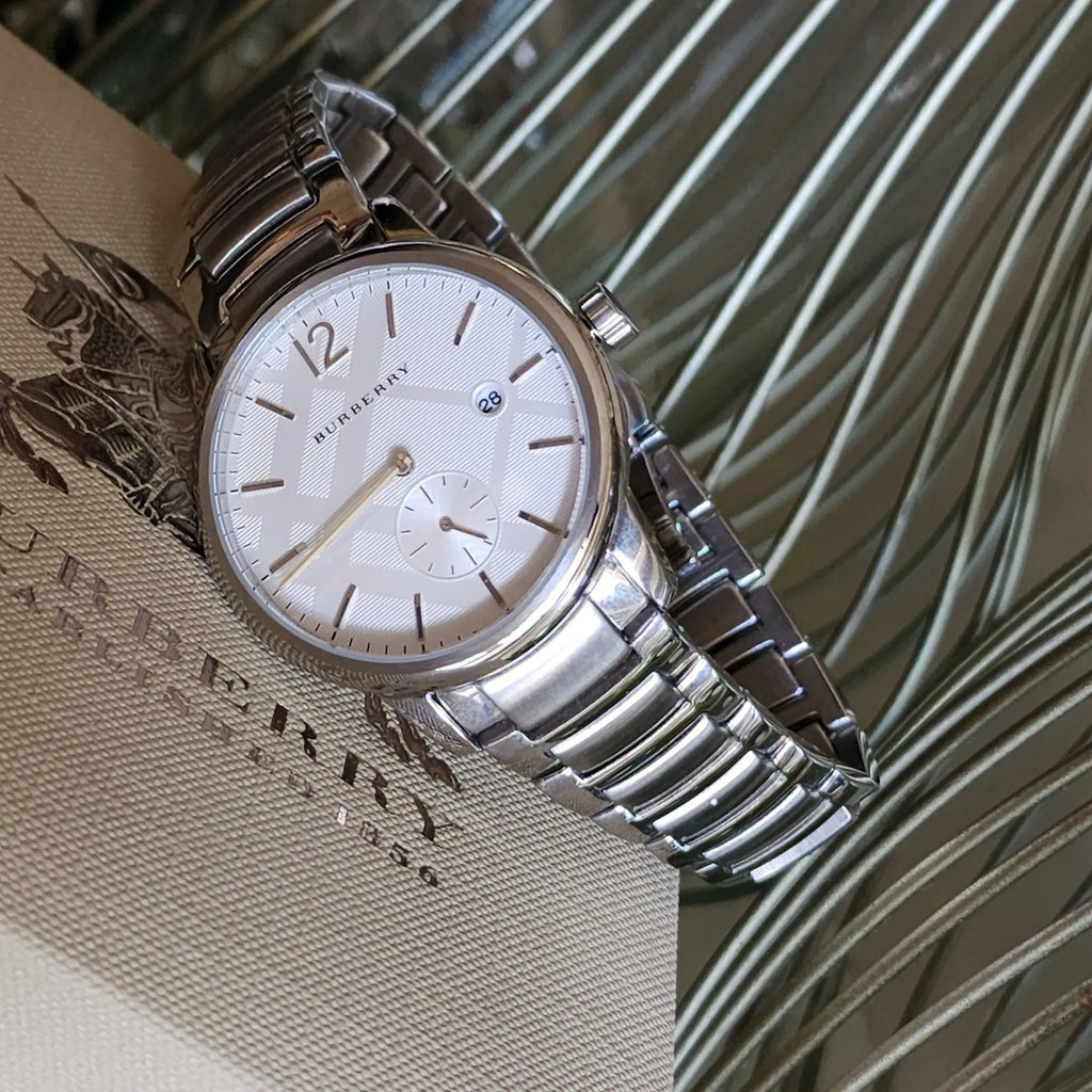 Burberry The Classic Silver Dial Silver Steel Strap Watch for Men - BU10004 Buy Now By Burberry