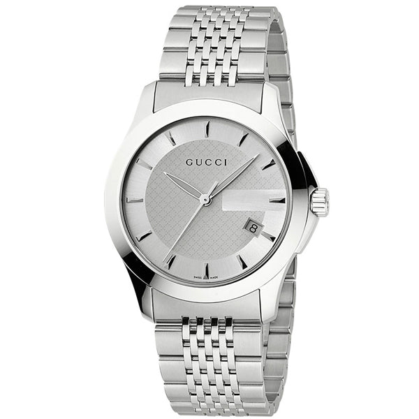 Gucci G Timeless Silver Dial Silver Steel Strap Watch For Men - YA126401 Buy Now By Gucci
