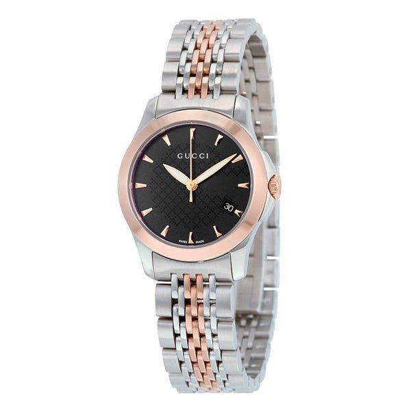 Gucci G Timeless Black Dial Two Tone Steel Strap Watch For Women - YA126512 Buy Now By Gucci