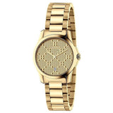 Gucci G Timeless Gold Dial Gold Steel Strap Watch For Women - YA126553 Buy Now By Gucci
