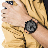 Diesel Mr. Daddy 2.0 Chronograph Grey Dial Brown Leather Strap Watch For Men - DZ7406 Buy Now By Diesel