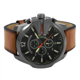 Diesel Mega Chief Chronograph Black Dial Brown Leather Strap Watch For Men - DZ4343 Buy Now By Diesel