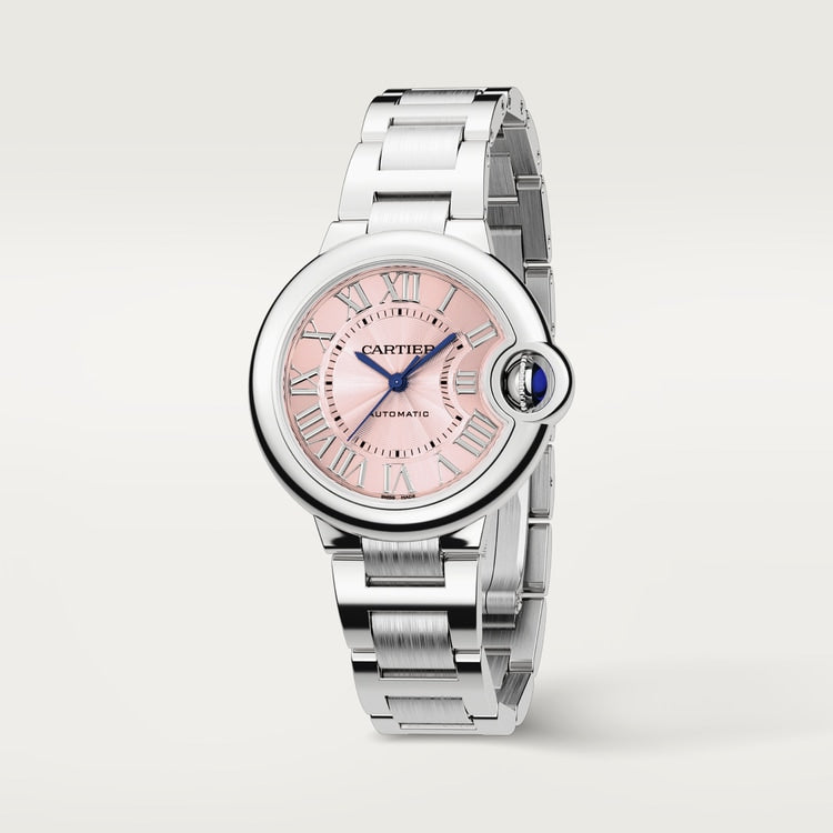 Cartier Ballon Bleu de Cartier Pink Dial Silver Steel Strap Watch for Women - WSBB0046 Buy Now By Cartier