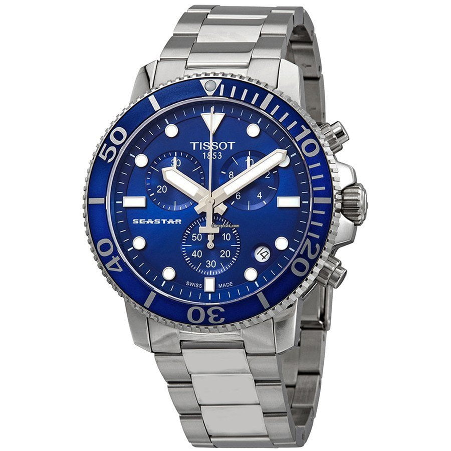 Tissot Seastar 1000 Chronograph Blue Dial Silver Steel Strap Watch For Men - T120.417.11.041.00 Buy Now By Tissot