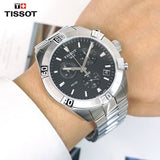 Tissot T Classic PR 100 Sport Chronograph Black Dial Silver Steel Strap Watch for Men - T101.617.11.051.00 Buy Now By Tissot