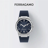 Salvatore Ferragamo Sapphire Chrono Blue Dial Blue Rubber Strap Watch for Men - SFME00923 Buy Now By Salvatore Ferragamo