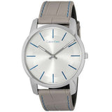 Calvin Klein City Silver Dial Grey Leather Strap Watch for Men - K2G211Q4 Buy Now By Calvin Klein