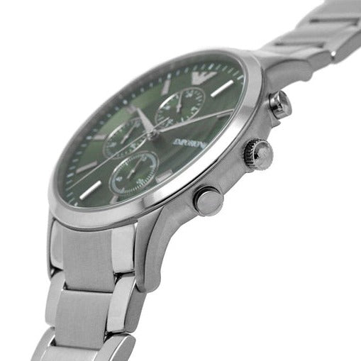 Emporio Armani Renato Chronograph Green Dial Silver Steel Strap Watch For Men - AR11507 Buy Now By Emporio Armani