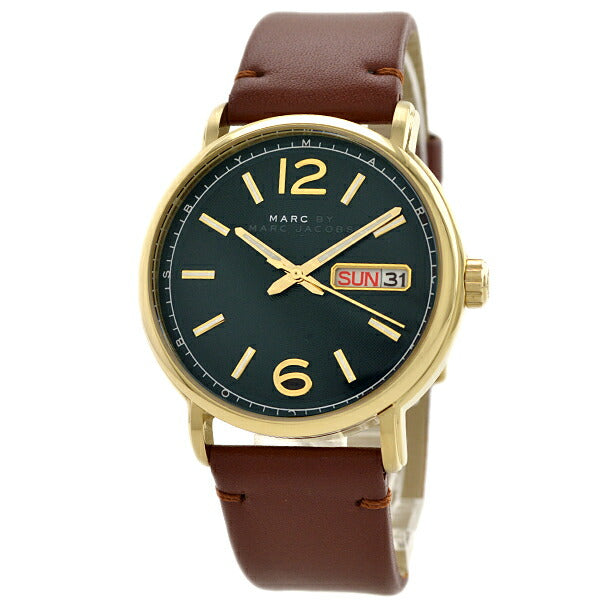 Marc Jacobs Fergus Green Dial Brown Leather Strap Watch for Men - MBM5077 Buy Now By Marc Jacobs