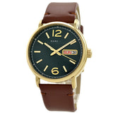 Marc Jacobs Fergus Green Dial Brown Leather Strap Watch for Men - MBM5077 Buy Now By Marc Jacobs