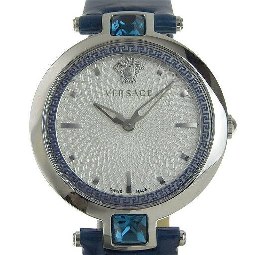 Versace Olympo Gleam White Dial Green Leather Strap Watch for Women - VAN020016 Buy Now By Versace