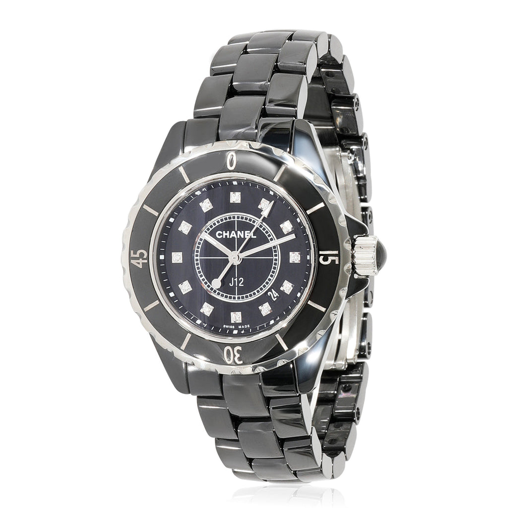 Chanel J12 Quartz Diamonds Black Dial Black Steel Strap Watch for Women - J12 H1625 Buy Now By Chanel