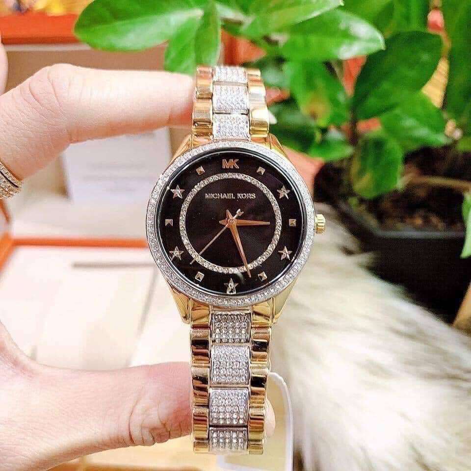 Michael Kors Lauryn Crystal Pave Black Dial Two Tone Steel Strap Watch For Women - MK4403 Buy Now By Michael Kors