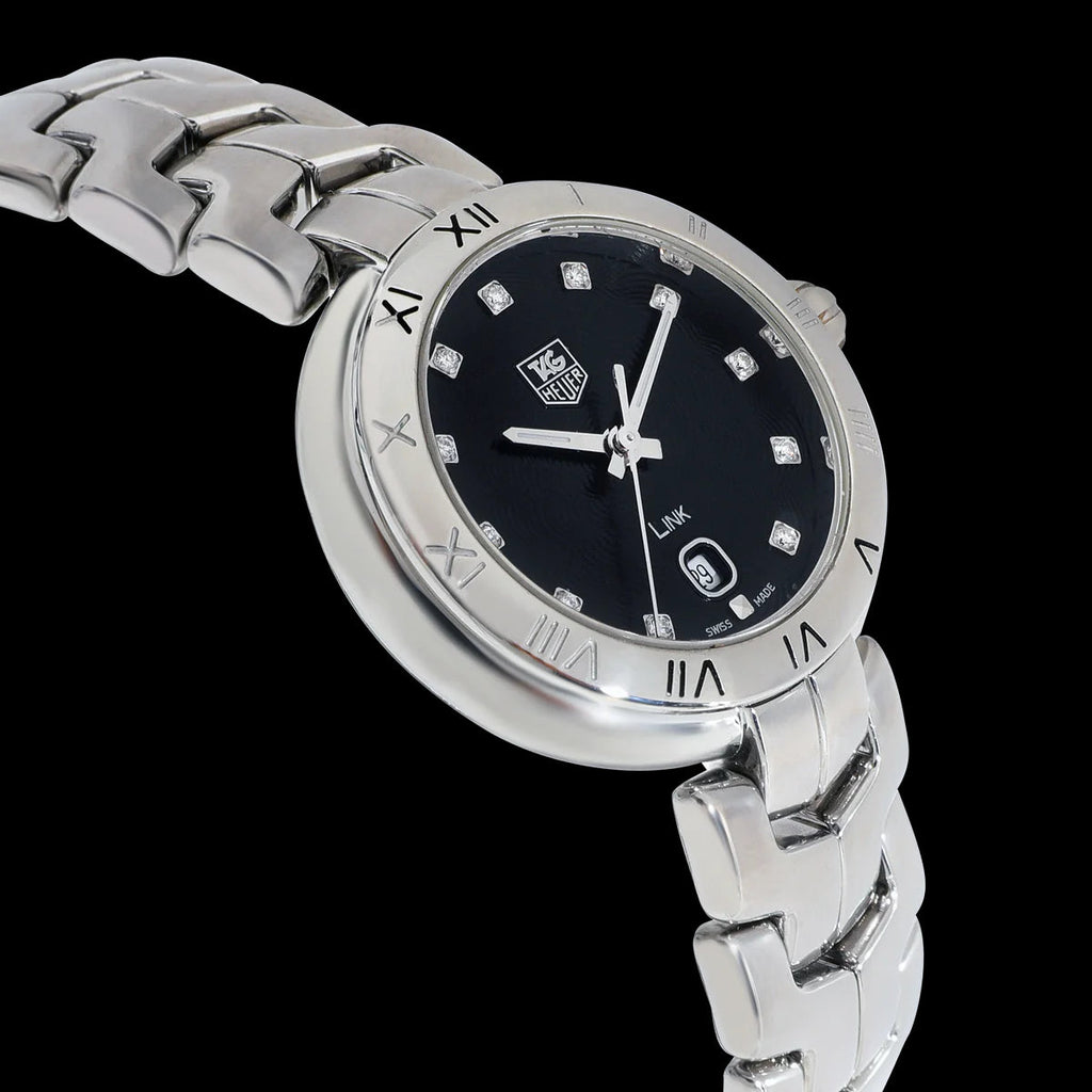Tag Heuer Link Quartz Diamonds Black Dial Silver Steel Strap Watch for Women - WAT1410.BA0954 Buy Now By Tag Heuer
