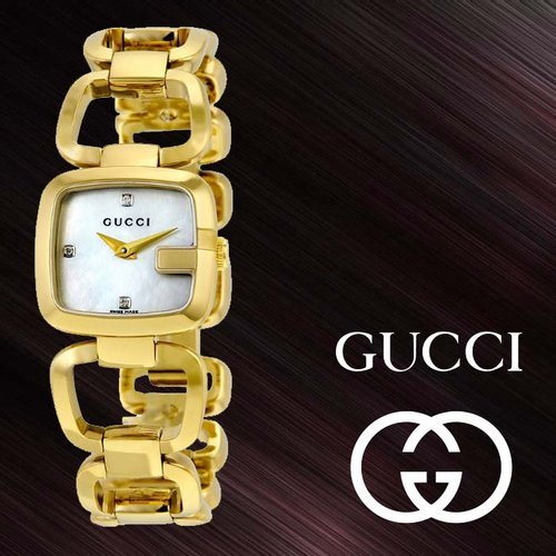Gucci G Gucci Diamonds Mother of Pearl Dial Yellow Gold Steel Strap Watch For Women - YA125513 Buy Now By Gucci