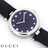 Gucci Diamantissima Diamonds Black Dial Black Leather Strap Watch For Women - YA141403 Buy Now By Gucci