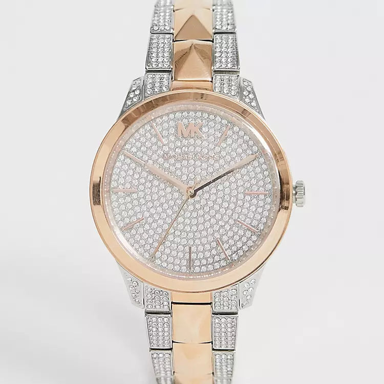 Michael Kors Runway Mercer Crystals Silver Dial Two Tone Steel Strap Watch For Women - MK6716 Buy Now By Michael Kors