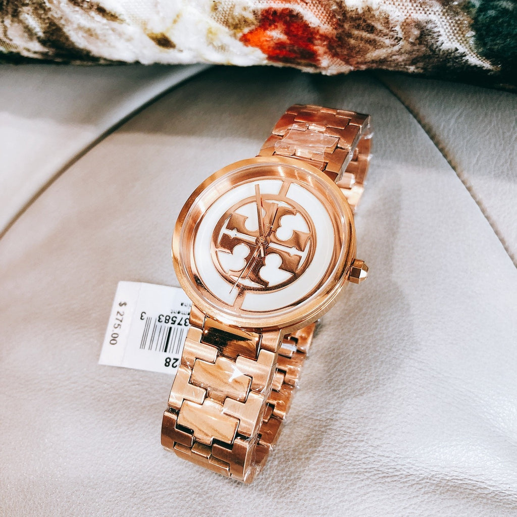 Tory Burch Reva Rose Gold Dial Rose Gold Steel Strap Watch for Women - TBW4028 Buy Now By Tory Burch