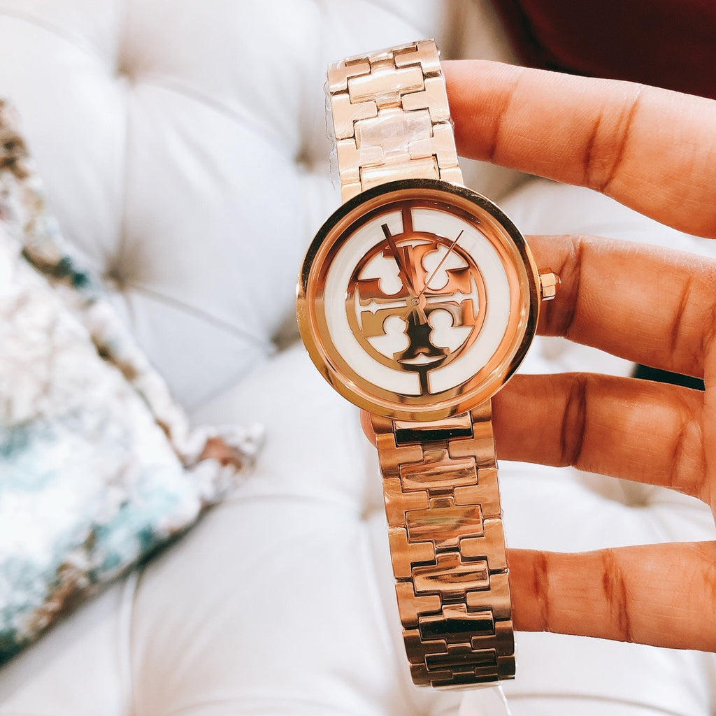 Tory Burch Reva Rose Gold Dial Rose Gold Steel Strap Watch for Women - TBW4028 Buy Now By Tory Burch