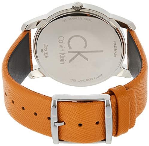 Calvin Klein City Silver Dial Orange Leather Strap Watch for Women - K2G231G6 Buy Now By Calvin Klein