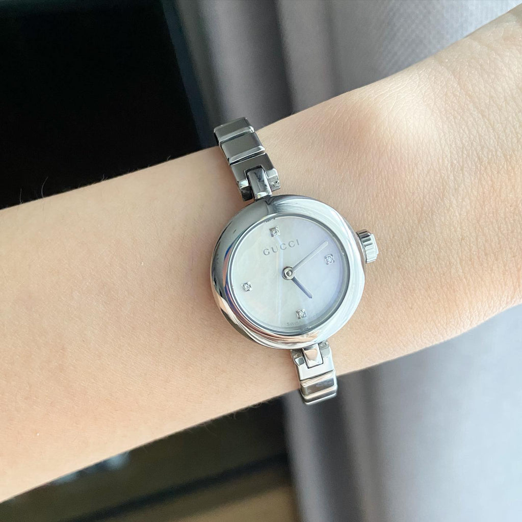 Gucci Diamantissima Quartz Diamonds White Dial Silver Steel Strap Watch For Women - YA141503 Buy Now By Gucci