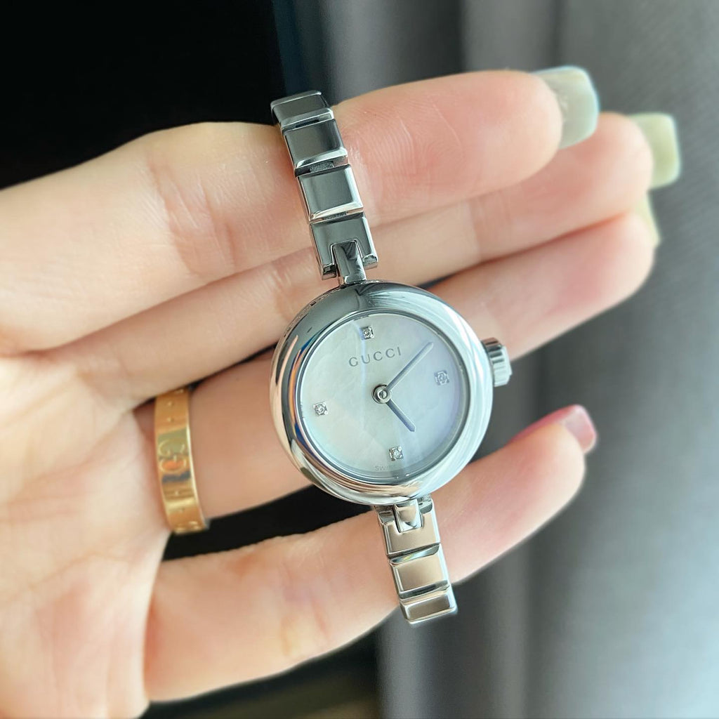 Gucci Diamantissima Quartz Diamonds White Dial Silver Steel Strap Watch For Women - YA141503 Buy Now By Gucci