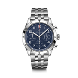Breitling Avi Chronograph 42 Tribute to Vought F4U Corsair Blue Dial Silver Steel Strap Watch for Men - A233801A1C1A1 Buy Now By Breitling