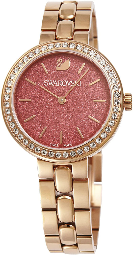 Swarovski Daytime Quartz Coral Dial Rose Gold Steel Strap Watch for Women - 5182250 Buy Now By Swarovski