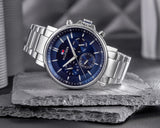 Tommy Hilfiger Tyson Chronograph Blue Dial Silver Steel Strap Watch For Men - 1710588 Buy Now By Tommy Hilfiger