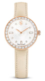 Swarovski Certa Crystals Silver Dial Beige Leather Strap Watch for Women - 5672968 Buy Now By Swarovski