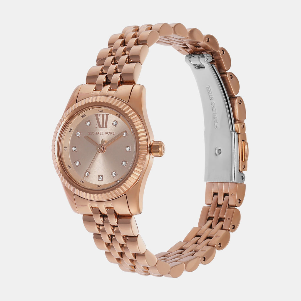 Michael Kors Lexington Three Hand Rose Gold Dial Rose Gold Steel Strap Watch For Women - MK4739 Buy Now By Michael Kors