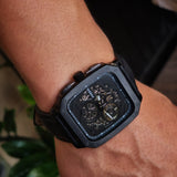 Fossil Inscription Automatic Skeleton Black Dial Black Steel Strap Watch for Men - BQ2574 Buy Now By Fossil