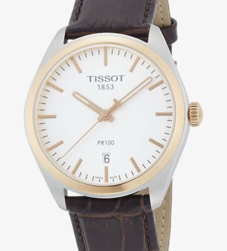 Tissot T Classic PR 100 Quartz White Dial Brown Leather Strap Watch for Men - T101.410.26.031.00 Buy Now By Tissot