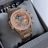 Guess Fusion Chronograph Rose Gold Dial Rose Gold Steel Strap Watch for Women - GW0552L3 Buy Now By Guess