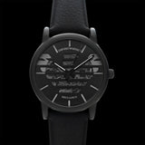 Emporio Armani Meccanico Quartz Black Dial Black Leather Strap Watch For Men - AR60032 Buy Now By Emporio Armani