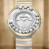 Swarovski Lovely Crystals Mother of Pearl Dial Two Tone Steel Strap Watch for Women - 1187022 Buy Now By Swarovski