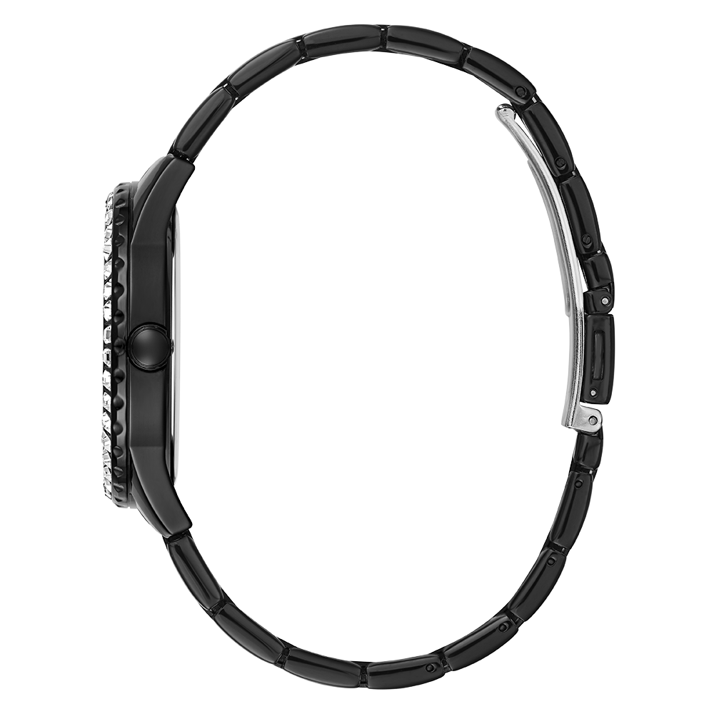 Guess Sparkler Diamonds Black Dial Black Steel Strap Watch for Women - GW0111L4 Buy Now By Guess