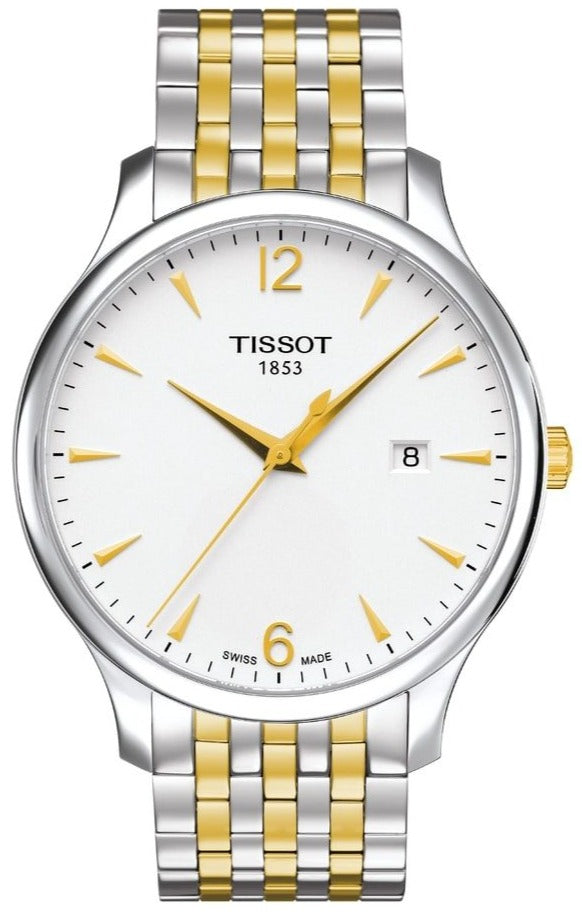 Tissot T Classic Tradition White Dial Two Tone Mesh Bracelet Watch for Women - T063.210.22.037.00 Buy Now By Tissot